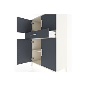 Hyperion Dolap 2 Raflı Tek Çekmeceli 4 Kapaklı 88x44x134 Aytaşı-antrasit