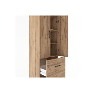 Hyperion Dolap 3 Raflı 2 Çekmeceli 2 Kapaklı 60x44x182 Çam-çam