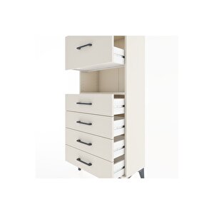 Hyperion Dolap Tek Raflı 5 Çekmeceli 60x44x134 Aytaşı-aytaşı