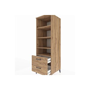 Kronos Dolap 4 Raflı 2 Çekmeceli 60x59x182 Çam-çam