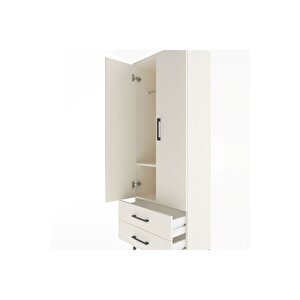 Arges Dolap 2 Raflı 2 Çekmeceli Tek Askılı 60x30x163 Aytaşı-aytaşı