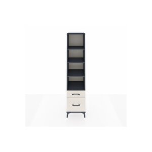 Hyperion Dolap 4 Raflı 2 Çekmeceli 44x44x195 Antrasit-aytaşı