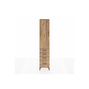 Arges Dolap 3 Raflı 4 Çekmeceli Tek Kapaklı 44x30x221 Çam-çam