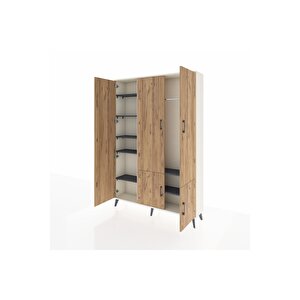 Arges Dolap 7 Raflı 5 Kapaklı Tek Askılı 132x30x195 Aytaşı-çam/antrasit