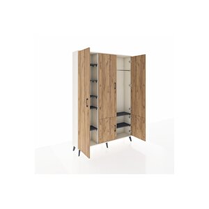 Arges Dolap 7 Raflı 5 Kapaklı Tek Askılı 132x30x195 Aytaşı-çam/antrasit