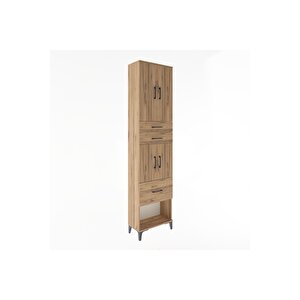 Arges Dolap 4 Raflı 3 Çekmeceli 4 Kapaklı 60x30x243 Çam-çam