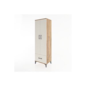 Hyperion Dolap 5 Raflı Tek Çekmeceli 2 Kapaklı 60x44x195 Çam-aytaşı