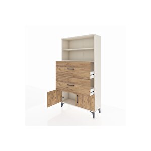 Arges Dolap 2 Raflı 2 Çekmeceli 2 Kapaklı 88x30x163 Aytaşı-çam