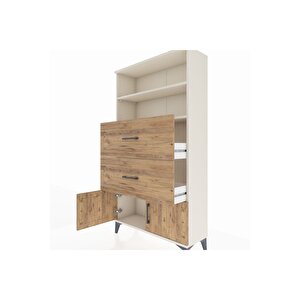 Arges Dolap 2 Raflı 2 Çekmeceli 2 Kapaklı 88x30x163 Aytaşı-çam