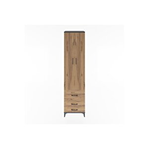 Hyperion Dolap 5 Raflı 3 Çekmeceli 2 Kapaklı 60x44x243 Antrasit-çam