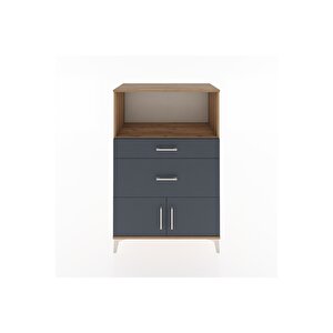 Hyperion Dolap Tek Raflı 2 Çekmeceli 2 Kapaklı 88x44x134 Çam-antrasit