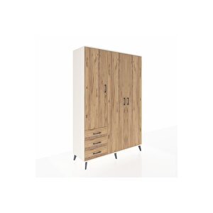 Hyperion Gardrop 6 Raflı 3 Çekmeceli Tek Askılı 132x44x195 Aytaşı-çam