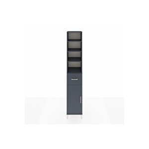 Hyperion Dolap 5 Raflı Tek Çekmeceli Tek Kapaklı 44x44x243 Antrasit-antrasit