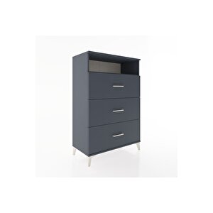 Hyperion Dolap Tek Raflı 3 Çekmeceli 88x44x134 Antrasit-antrasit