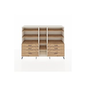 Hyperion Dolap 10 Raflı 6 Çekmeceli  220x44x163 Aytaşı-çam