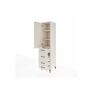 Hyperion Dolap 3 Raflı 4 Çekmeceli Tek Kapaklı 44x44x195 Aytaşı-aytaşı