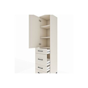 Hyperion Dolap 3 Raflı 4 Çekmeceli Tek Kapaklı 44x44x195 Aytaşı-aytaşı