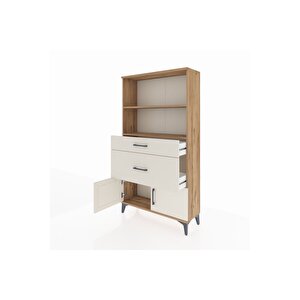 Arges Dolap 2 Raflı 2 Çekmeceli 2 Kapaklı 88x30x163 Çam-aytaşı