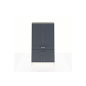 Arges Dolap 3 Raflı 2 Çekmeceli 4 Kapaklı 88x30x163 Aytaşı-antrasit