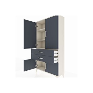 Arges Dolap 3 Raflı 2 Çekmeceli 4 Kapaklı 88x30x163 Aytaşı-antrasit