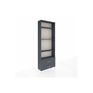 Arges Dolap 4 Raflı 2 Çekmeceli 88x30x243 Antrasit-antrasit