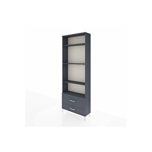 Arges Dolap 4 Raflı 2 Çekmeceli 88x30x243 Antrasit-antrasit