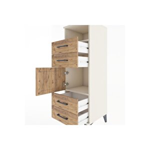 Hyperion Dolap 2 Raflı 4 Çekmeceli Tek Kapaklı 44x44x134 Aytaşı-çam