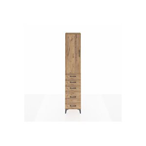 Arges Dolap 3 Raflı 5 Çekmeceli Tek Kapaklı 44x30x221 Çam-çam