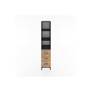 Hyperion Dolap 3 Raflı 3 Çekmeceli 44x44x221 Antrasit-çam
