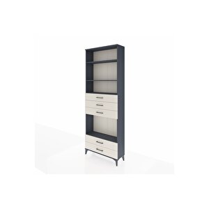 Arges Dolap 4 Raflı 5 Çekmeceli 88x30x243 Antrasit-aytaşı