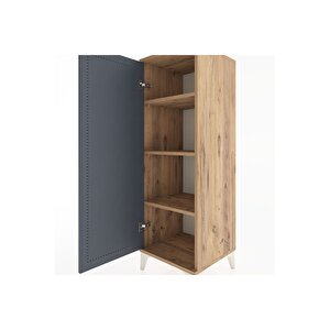 Hyperion Dolap 3 Raflı Tek Kapaklı 44x44x134 Çam-antrasit