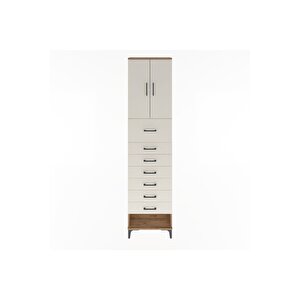 Arges Dolap 2 Raflı 7 Çekmeceli 2 Kapaklı 60x30x243 Çam-aytaşı