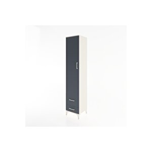 Hyperion Dolap 5 Raflı 2 Çekmeceli Tek Kapaklı 44x44x221 Aytaşı-antrasit