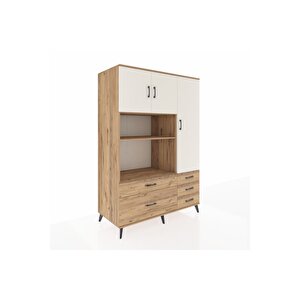 Kronos Dolap 7 Raflı 5 Çekmeceli 3 Kapaklı 132x59x195 Çam-aytaşı/çam