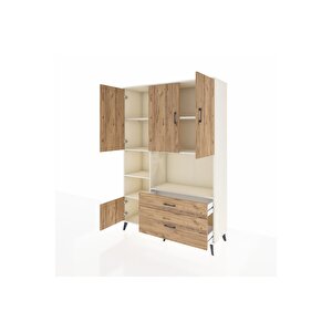 Hyperion Gardrop 7 Raflı 2 Çekmeceli 5 Kapaklı 132x44x195 Aytaşı-çam