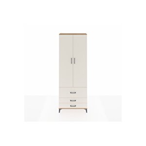 Arges Dolap 4 Raflı 3 Çekmeceli 2 Kapaklı 88x30x243 Çam-aytaşı