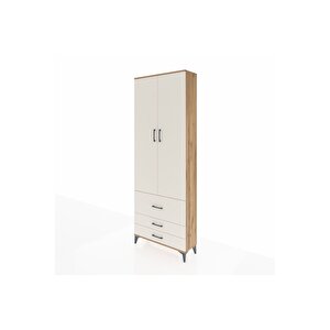Arges Dolap 4 Raflı 3 Çekmeceli 2 Kapaklı 88x30x243 Çam-aytaşı
