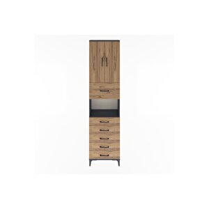 Arges Dolap 3 Raflı 6 Çekmeceli 2 Kapaklı 60x30x243 Antrasit-çam