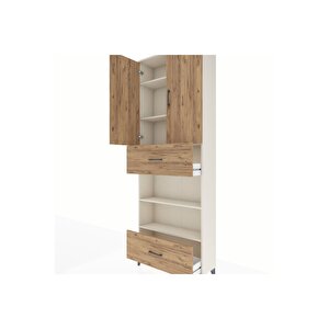 Arges Dolap 5 Raflı 2 Çekmeceli 2 Kapaklı 88x30x243 Aytaşı-çam