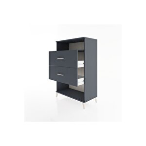 Hyperion Dolap Tek Raflı 2 Çekmeceli 88x44x134 Antrasit-antrasit