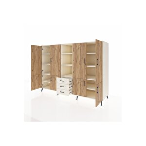 Kronos Dolap 11 Raflı 3 Çekmeceli 8 Kapaklı 220x59x163 Aytaşı-çam/aytaşı