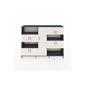 Hyperion Dolap 10 Raflı 9 Kapaklı 220x44x163 Antrasit-aytaşı/antrasit