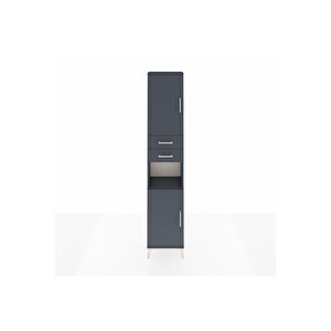 Arges Dolap 4 Raflı 2 Çekmeceli 2 Kapaklı 44x30x221 Antrasit-antrasit