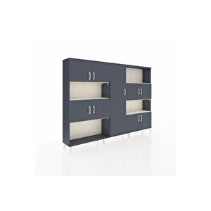 Arges Dolap 10 Raflı 9 Kapaklı 220x30x163 Antrasit-antrasit/aytaşı