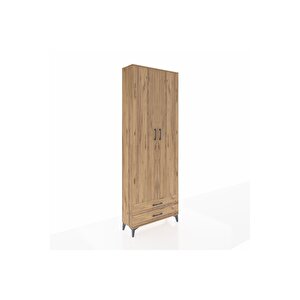 Arges Dolap 2 Raflı 2 Çekmeceli Tek Askılı 88x30x243 Çam-çam