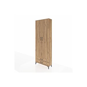 Arges Dolap 2 Raflı 2 Çekmeceli Tek Askılı 88x30x243 Çam-çam