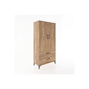 Hyperion Dolap 4 Raflı 2 Çekmeceli 2 Kapaklı 88x44x182 Çam-çam