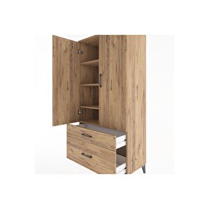 Hyperion Dolap 4 Raflı 2 Çekmeceli 2 Kapaklı 88x44x182 Çam-çam
