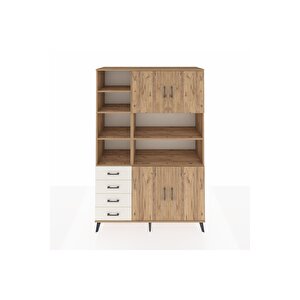 Hyperion Dolap 9 Raflı 4 Çekmeceli 4 Kapaklı 132x44x195 Çam-çam/aytaşı
