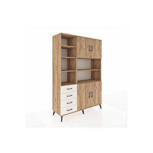 Hyperion Dolap 9 Raflı 4 Çekmeceli 4 Kapaklı 132x44x195 Çam-çam/aytaşı
